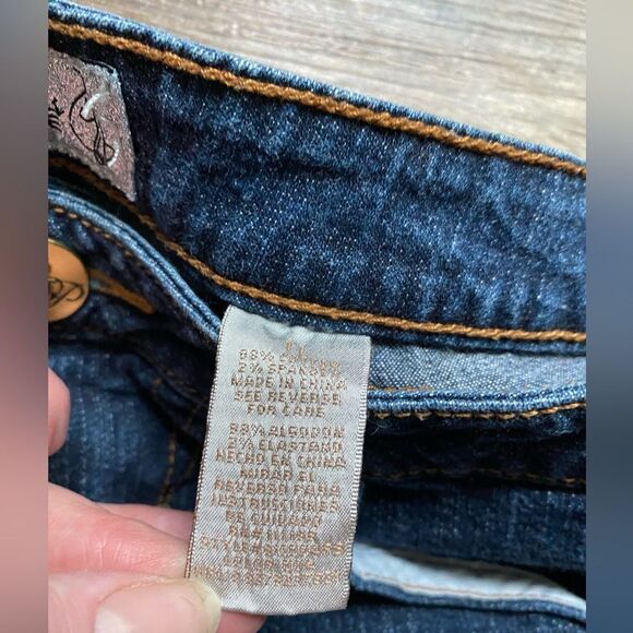 BABY PHAT vintage Y2K Dark Blue flare jeans juniors denim silver label sz 11 EUC - Picture 6 of 16